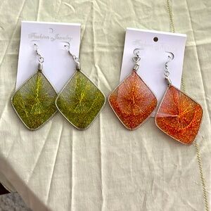 2 pairs of SilkThread Rhombus Hoop earrings